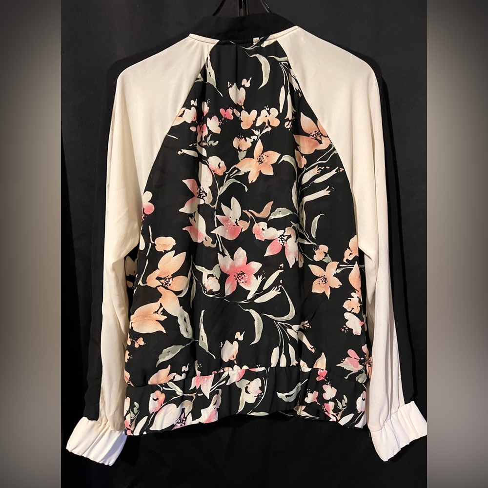 BCX lightweight floral bomber jacket